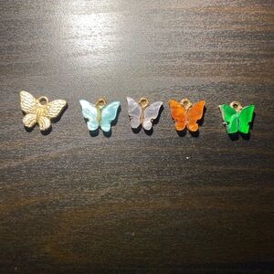 5 PCS Colorful Butterfly Charms Set